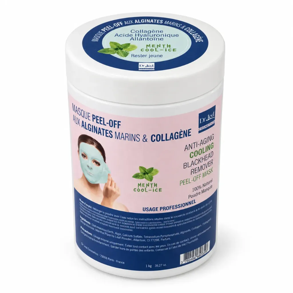 [TS-Cool-Ice] Dr. Jed – Masque Peel-Off Menthe Cool‑Ice aux alginates marins, collagène et acide hyaluronique